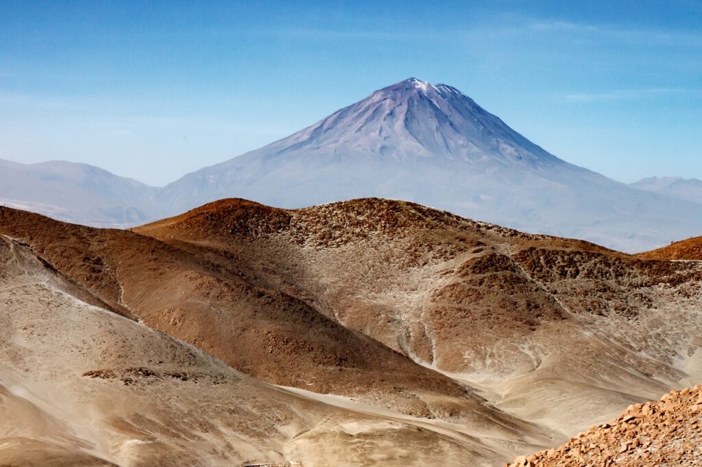 peru, mountain, nature, andes, south america, landscape, desert, haze